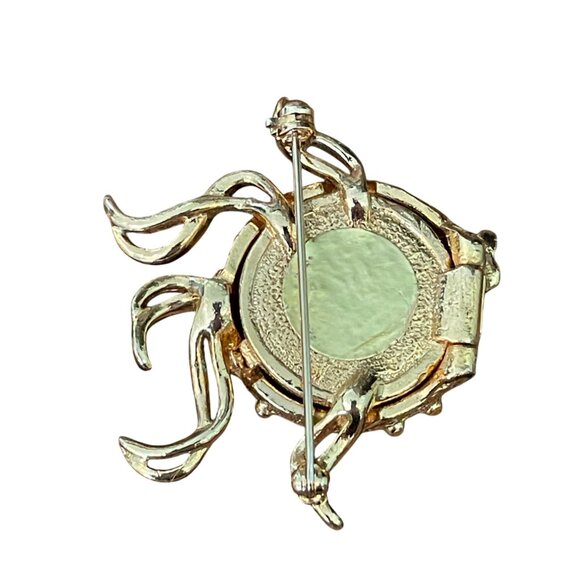 Vintage Fuller Solid Perfume Locket Blow Fish Brooch - Picture 5 of 7